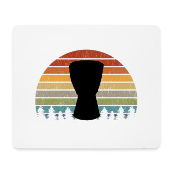 Djembe Player Schlagzeuger Musik Schlagzeug Vintage Retro - Mousepad (Querformat) - Weiß - Vorne