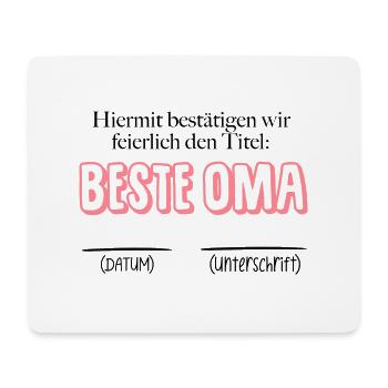 Bestätigung beste OMA - Datum & Unterschrift - Mousepad (Querformat) - Weiß - Vorne