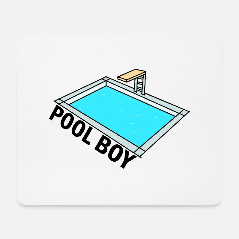 Pool Boy - Pool Junge - Design - Mousepad (Querformat) - Weiß