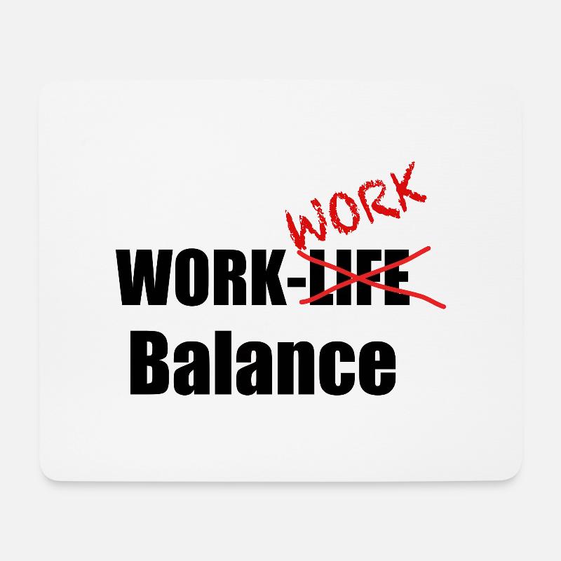 Work-Work-Balance - Mousepad (Querformat) - Weiß