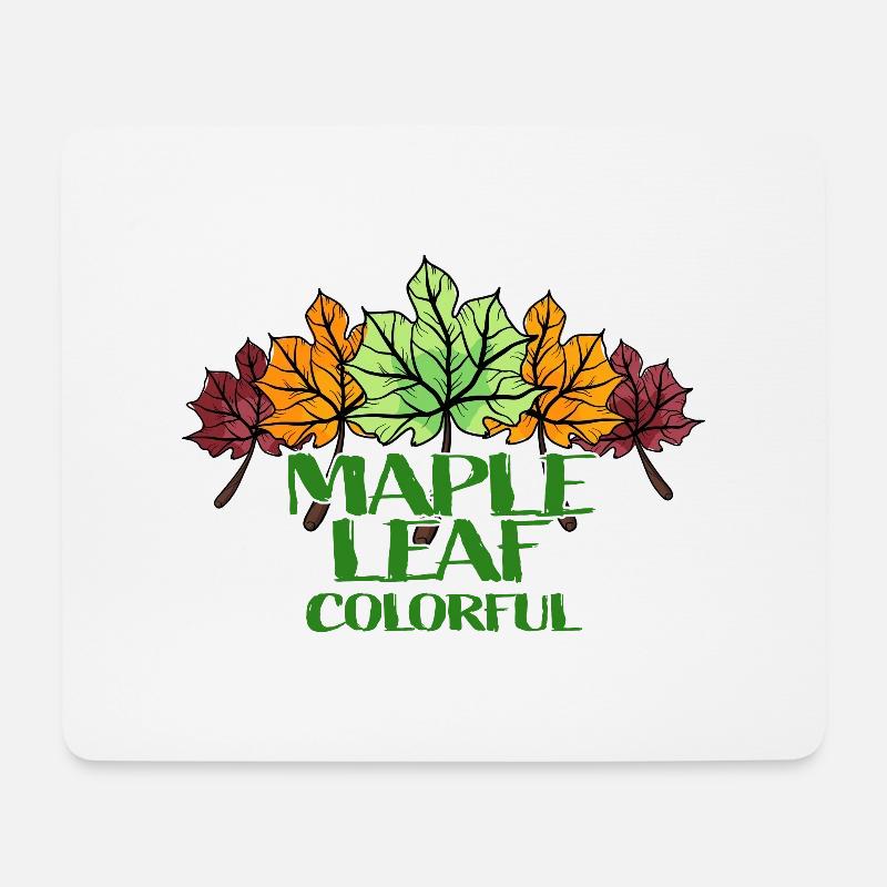 Maple Leaf Colorful - Mousepad (Querformat) - Weiß
