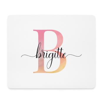 B | Monogramme | Nom | Brigitte |Aquarelle - Tapis de souris (format paysage) - blanc - Devant