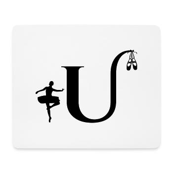 Letter u ballerina - Mouse Pad (horizontal) - white - Front