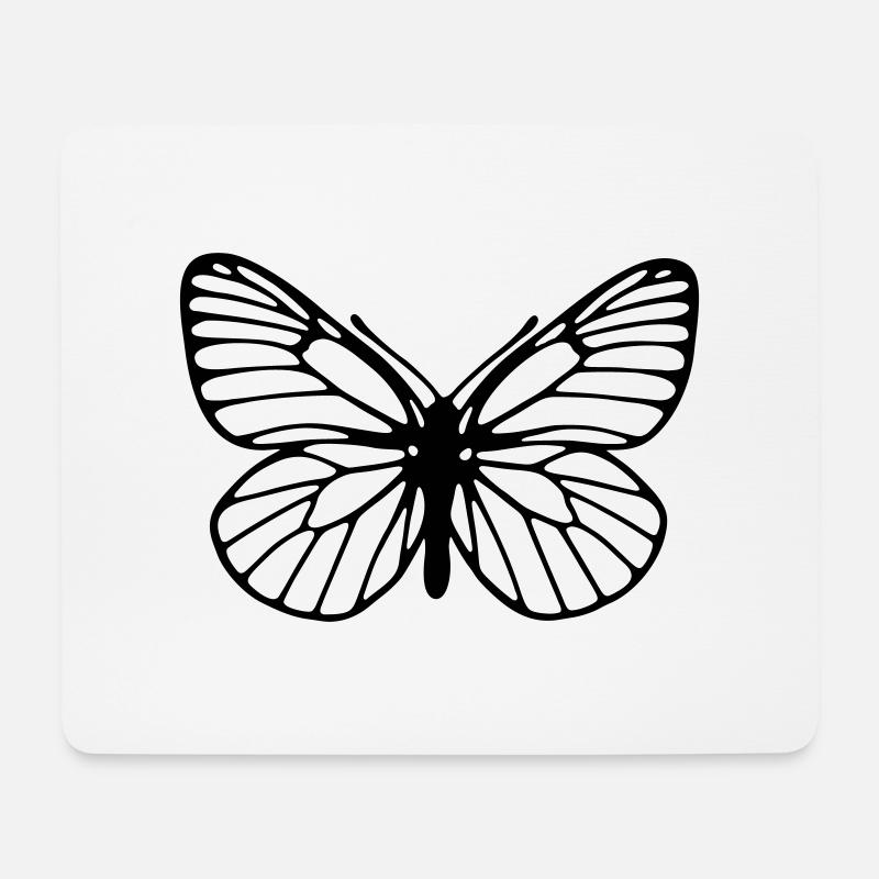 Black-veined white Butterfly - Mouse Pad (horizontal) - white
