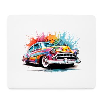 colorful classic car - Mouse Pad (horizontal) - white - Front