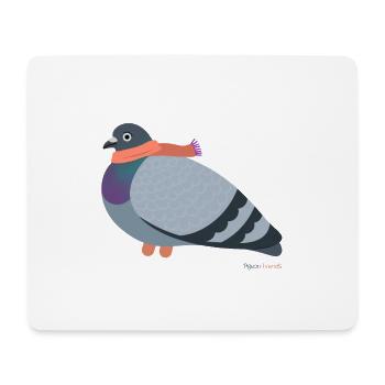 Colombe avec écharpe rose - Tapis de souris (format paysage) - blanc - Devant