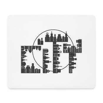 Skyline, City - version noire - Tapis de souris (format paysage) - blanc - Devant