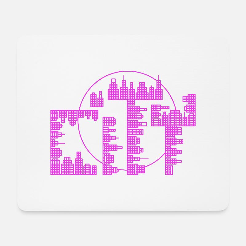 Skyline, Stadt - lila Version - Mousepad (Querformat) - Weiß