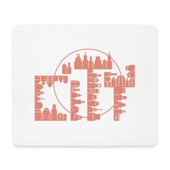 Skyline, City - Version rouge - Tapis de souris (format paysage) - blanc - Devant