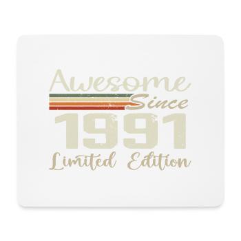 Geburtstag 33 Jahre Jahrgang 1991 Geschenk 1991 - Mousepad (Querformat) - Weiß - Vorne