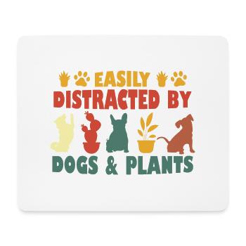 Leicht abgelenkt von Hunden und Pflanzen - Mousepad (Querformat) - Weiß - Vorne