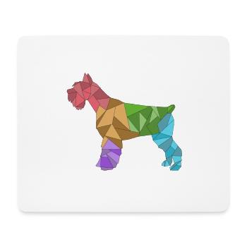 Geometric colorful schnauzer - Mouse Pad (horizontal) - white - Front
