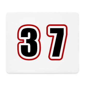37 Zahl College - Mousepad (Querformat) - Weiß - Vorne