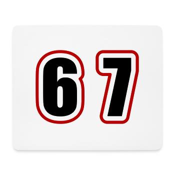 67 Zahl College - Mousepad (Querformat) - Weiß - Vorne