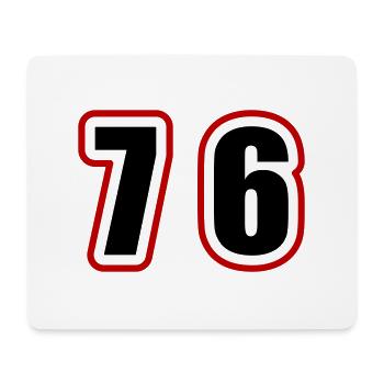 76 Zahl College - Mousepad (Querformat) - Weiß - Vorne