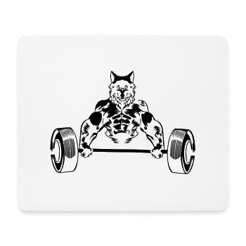 wolf bodybuider - Mousepad (Querformat) - Weiß - Vorne