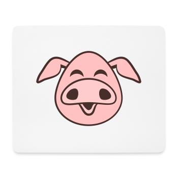 Visage De Cochon Animal Amour Petit Cochon Mignon - Tapis de souris (format paysage) - blanc - Devant