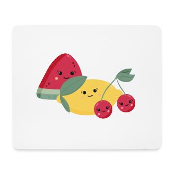 Watermelon, lemon & cherries - Mouse Pad (horizontal) - white - Front