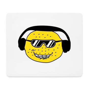 Funny DJ Party Lemon Fruit Music Fun Face - Mouse Pad (horizontal) - white - Front