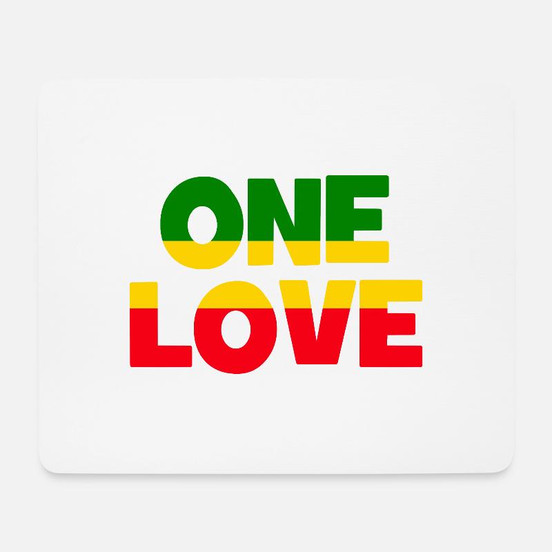 ONE LOVE - Reggae Music - Musik - Mousepad (Querformat) - Weiß