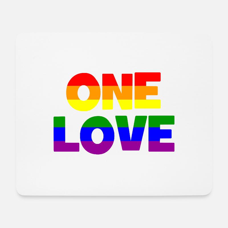 ONE LOVE LGBTQ Gay Lesbian - Mousepad (Querformat) - Weiß
