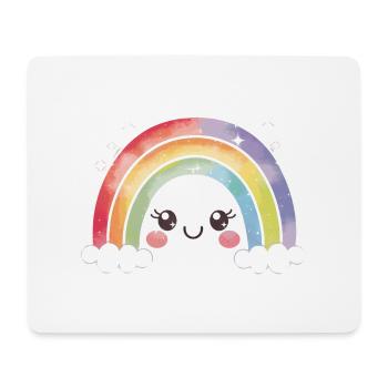 Kawaii Cute Rainbow - Mouse Pad (horizontal) - white - Front