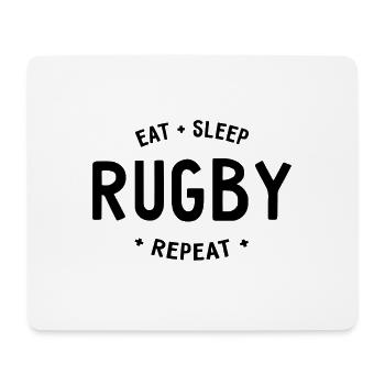 Manger dormir rugby répéter - Tapis de souris (format paysage) - blanc - Devant
