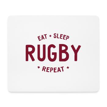 Manger dormir rugby répéter - Tapis de souris (format paysage) - blanc - Devant