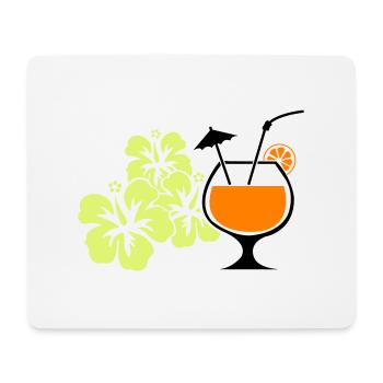 Hawaiian Hibiscus Cocktail - Mouse Pad (horizontal) - white - Front