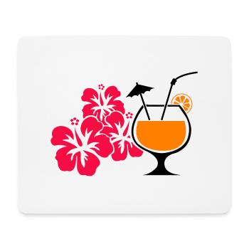Boisson cocktail à l’hibiscus d’Hawaï - Tapis de souris (format paysage) - blanc - Devant