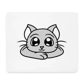 chat mignon a l’air heureux souriant chaton amusant - Tapis de souris (format paysage) - blanc - Devant