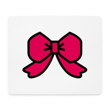 red ribbon bow - Mouse Pad (horizontal) - white - Front