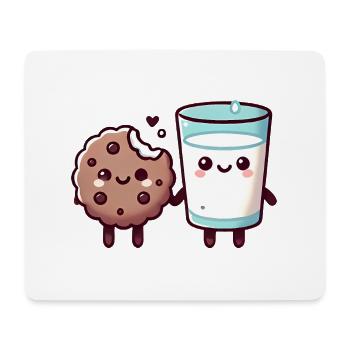 Illustration de biscuit au lait meilleurs amis - Tapis de souris (format paysage) - blanc - Devant
