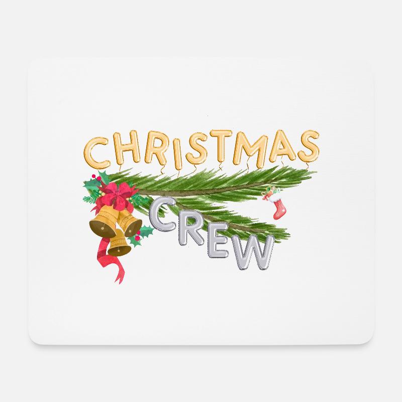 Christmas Crew Fichtenzweig - Mousepad (Querformat) - Weiß