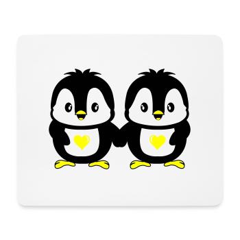 Pingouins Amour mignon - Tapis de souris (format paysage) - blanc - Devant