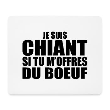 Mann, der liebt: Rindfleisch. Lustiger Design-Humor - Mousepad (Querformat) - Weiß - Vorne