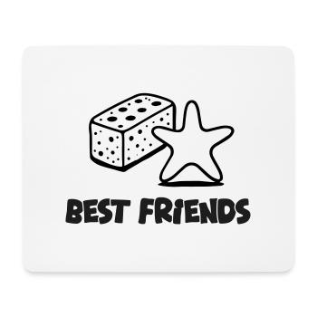 Éponge et étoile de mer - Best Friends Design - Tapis de souris (format paysage) - blanc - Devant