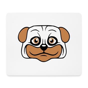Dog Pug Small Cute Dick Love Happy Comic Fun - Mouse Pad (horizontal) - white - Front