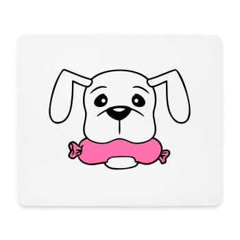 Dog Sausage Mouth Hunger Food Eats Sausages Sweet - Mouse Pad (horizontal) - white - Front