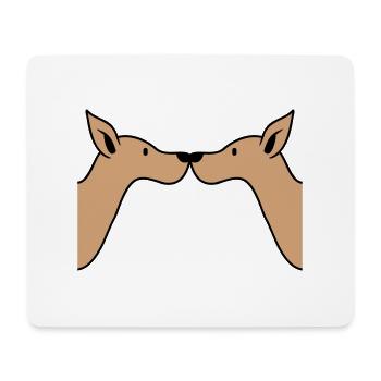 2 Dogs Noses Touching Team Two Friends Crew Cool - Mouse Pad (horizontal) - white - Front