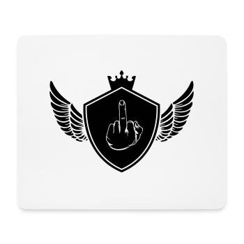 wappen mittelfinger - Mousepad (Querformat) - Weiß - Vorne