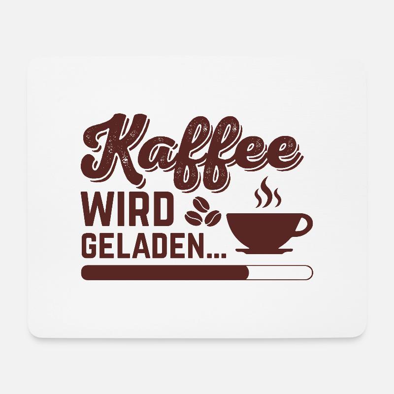 Kaffee wird geladen - Mousepad (Querformat) - Weiß