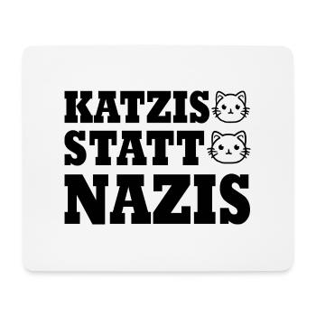 katzis statt nazis - Mousepad (Querformat) - Weiß - Vorne