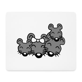 4 Mäuse Familie Zwei Kinder Mama Papa Eltern Süß - Mousepad (Querformat) - Weiß - Vorne