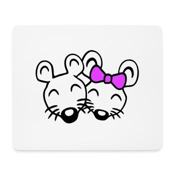 2 Mäuse Paar Zwei Verliebt Valentinstag Frau Mann - Mousepad (Querformat) - Weiß - Vorne
