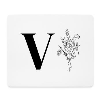 Minimalistische Blumen - Mousepad (Querformat) - Weiß - Vorne