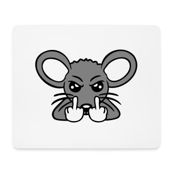 Mouse Nasty Angry Frustrated Aggressive Middle Finger - Mouse Pad (horizontal) - white - Front