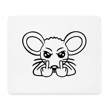 Mouse Nasty Angry Frustrated Aggressive Middle Finger - Mouse Pad (horizontal) - white - Front