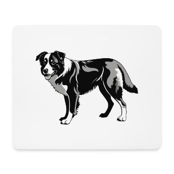 Border Collie - Conception de chien de compagnie - Tapis de souris (format paysage) - blanc - Devant