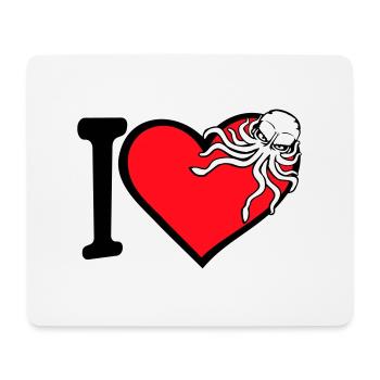 J’aime le cœur de pieuvre J’aime le symbole du coeur Logo mignon - Tapis de souris (format paysage) - blanc - Devant